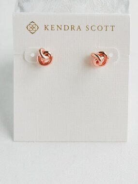 Kendra Scott Presleigh love Knot Rose Gold Stud Earrings